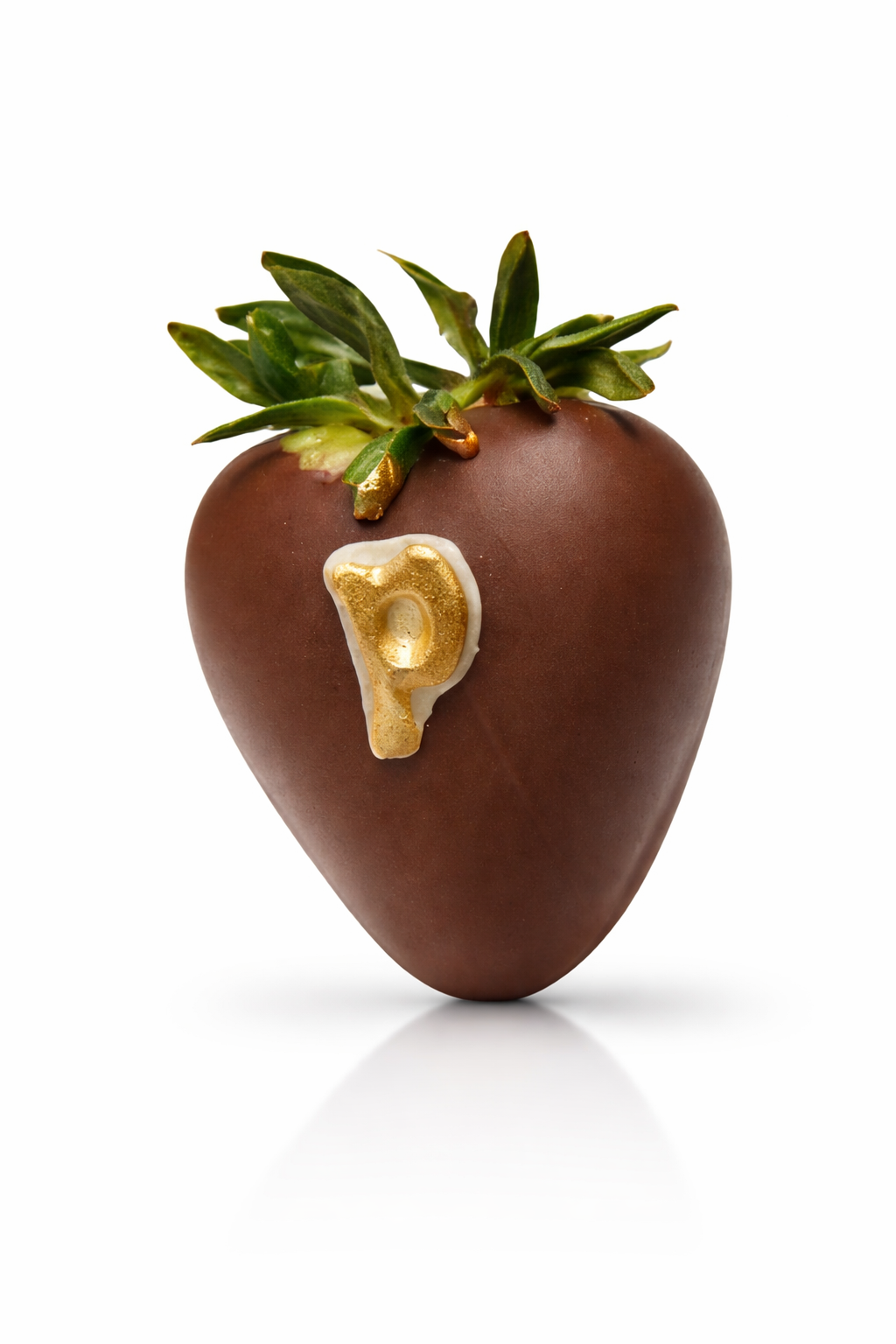 Fraise chocolat blanc logo doré